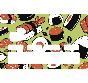 Adesivo carta di credito motivo sushi - TenStickers