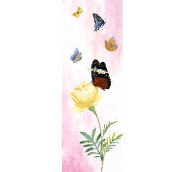 Adesivo per frigo composizione floreale a farfalla - TenStickers