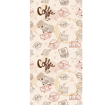 Adesivo per frigo modello di caffè vintage - TenStickers