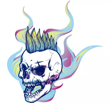Adesivi moto teschio fiamma - TenStickers