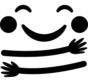 Adesivo per frigo abbraccio viso sorridente - TenStickers