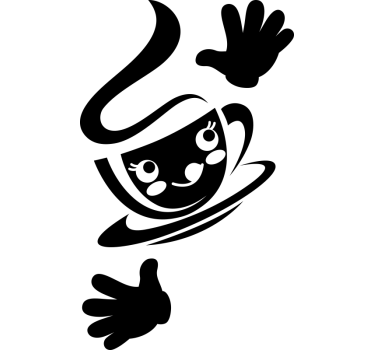 Adesivo per frigo tazza da caffè dei cartoni animati - TenStickers