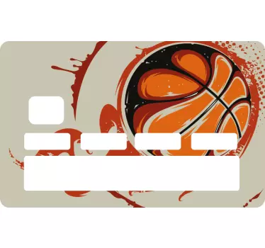 Adesivo carta di credito disegno a schizzi di basket - TenStickers