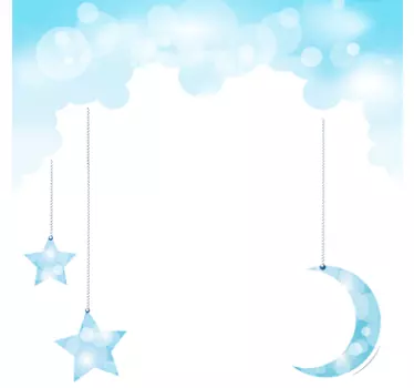 Sticker decorativo luna con stelle - TenStickers