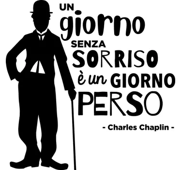 Adesivo murale frase celebre Un giorno senza sorriso è sprecato - TenStickers