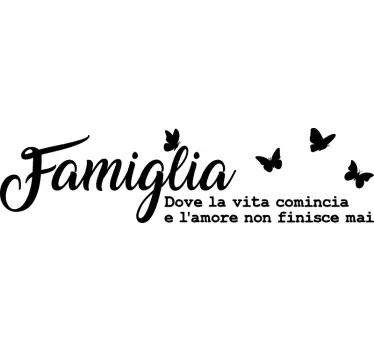 Scritta adesiva per la casa famiglia e vita - TenStickers