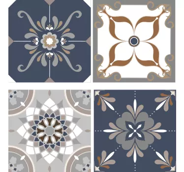 Adesivo decorativo motivi geometrici delle piastrelle - TenStickers