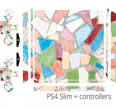 Adesivo Ps4 motivi a mosaico di colori - TenStickers