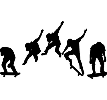 Adesivo sport estremo sagoma di salto sullo skateboard - TenStickers