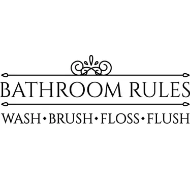 Adesivo per bagno regole del bagno - TenStickers
