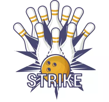 Adesivo sport celebrazione dello sciopero del bowling - TenStickers