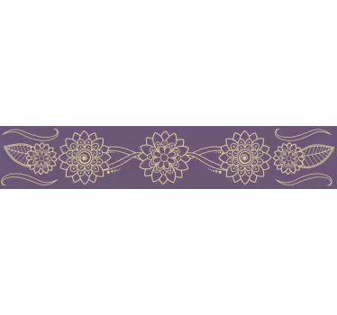 Greca adesiva bordo floreale elegante - TenStickers