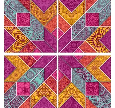 Adesivo per piastrella Mosaico paisley - TenStickers