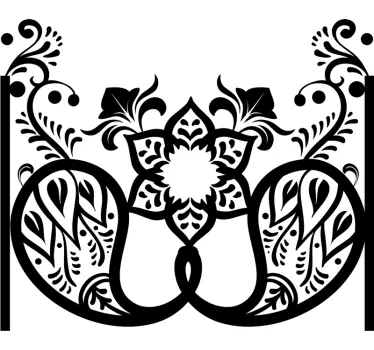 Adesivo testata letto caratteristiche botaniche elaborate - TenStickers