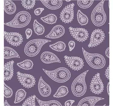 Adesivo per frigo copertura a motivo paisley - TenStickers