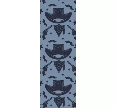 Adesivo per frigo modello cowboy blu - TenStickers
