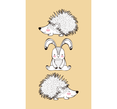 Adesivo per frigo illustrazione di coniglio riccio - TenStickers
