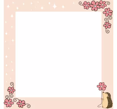 Adesivi animali per bambini cornice floreale incantevole - TenStickers