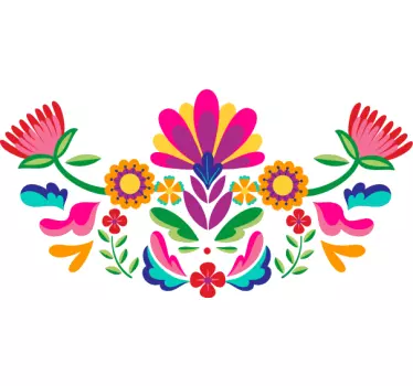 Adesivo testata letto design floreale colorato - TenStickers