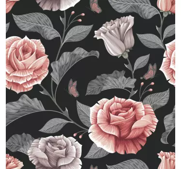 Adesivo decorativo motivo rose elegante - TenStickers