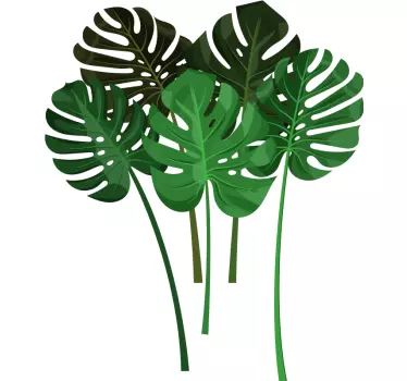 Adesivo pianta disposizione di foglie tropicali - TenStickers
