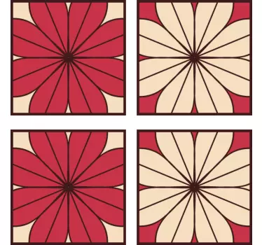 Adesivo per piastrella Motivo floreale colorato - TenStickers