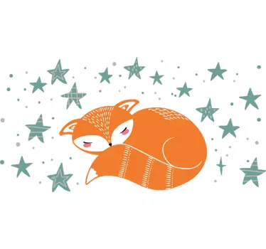 Adesivo animale selvatico Stelle con stile nordico volpe - TenStickers