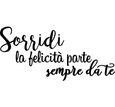 Adesivo per specchio Sorriso di citazione motivazionale - TenStickers