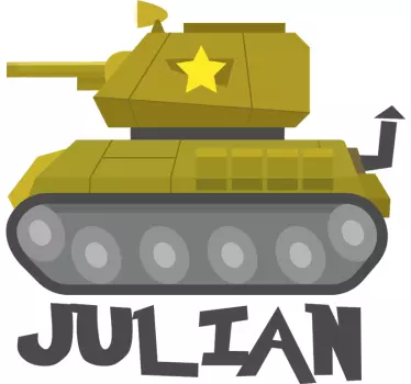 Adesivo per bambini decorazione a tema carro armato - TenStickers