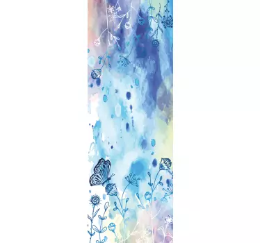 Adesivo per frigo motivo farfalla floreale - TenStickers