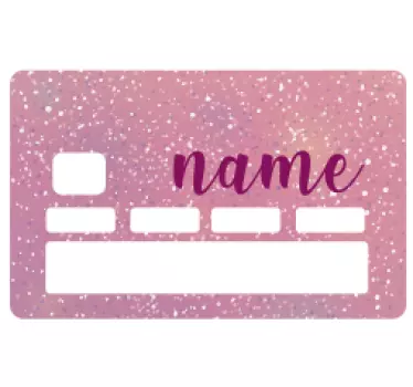 Adesivo per carta di credito Rosa glitter personalizzato - TenStickers
