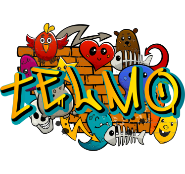 Sticker street art Graffiti a colori con nome personalizzato - TenStickers