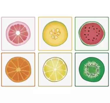 Adesivi animali per bambini fette di frutta colorate - TenStickers