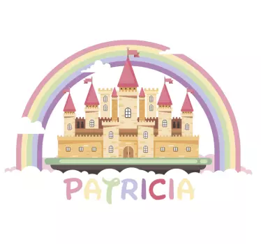 Adesivo per bambini tema castello arcobaleno - TenStickers