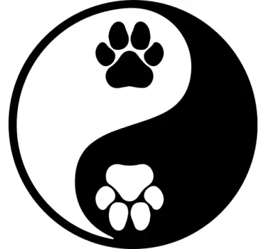 Adesivo auto Zampa di cane yin yang - TenStickers