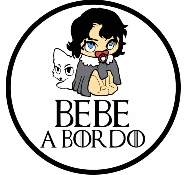 Adesivo bimbo a bordo personalizzato Jon snow una tavola - TenStickers