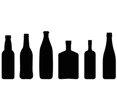 Adesivo per frigo collezione silhouette bottiglia - TenStickers