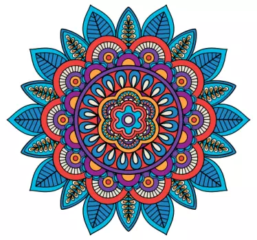 Adesivo murale floreale Luminoso mandala colorato - TenStickers