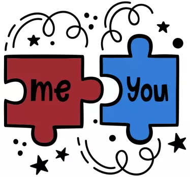 Adesivo testata letto interazione dei pezzi del puzzle - TenStickers