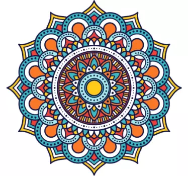 Adesivo decorativo disposizione di mandala vibrante - TenStickers