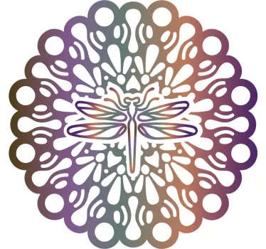 Adesivo decorativo intricato motivo a libellula - TenStickers