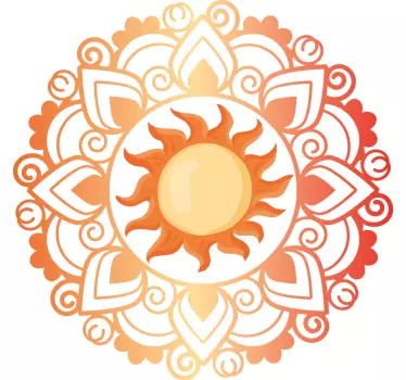 Adesivo murale floreale Mandala del sole - TenStickers