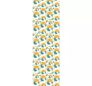 Adesivo per frigo concetto onde vivaci - TenStickers