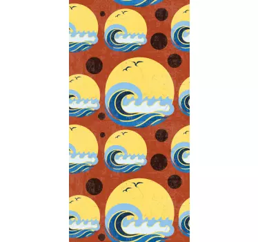Adesivo per frigo motivo onde al tramonto - TenStickers