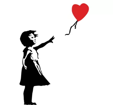 Sticker decorativo Banksy bimba con cuore - TenStickers