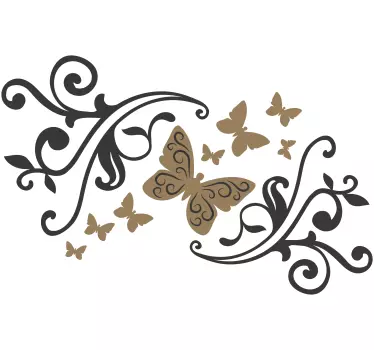 Adesivo decorativo composizione di farfalle eleganti - TenStickers