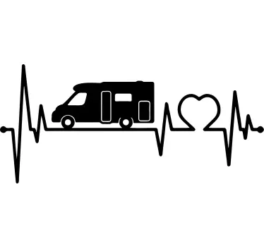 Adesivo camper cardiogramma - TenStickers