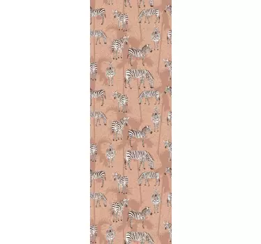 Adesivo per frigo zebre su beige - TenStickers