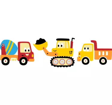 Adesivo per bambini veicoli da cartone colorati - TenStickers