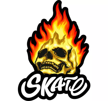 Adesivo sport estremo grafica teschio fiamme - TenStickers